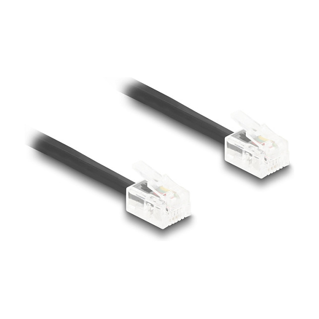 Telefonski kabel DELOCK RJ11 na RJ11 spiralni, 5m, crni-0