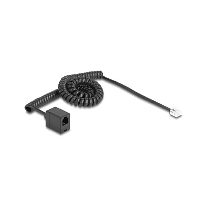 Telefonski spiralni kabel DELOCK RJ11 (M) na RJ11 (Ž) produžni, 3m, crni-1