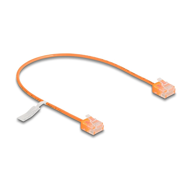 Mrežni kabel DELOCK Cat.6 U/UTP Ultra Slim 0.3m narančasti (kratki konektori)-0
