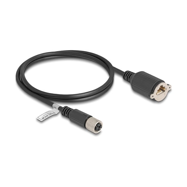 Mrežni kabel DELOCK M12 X-kodirani (ž) na RJ45 (ž) Cat.6A S/FTP 1m, za ugradnju