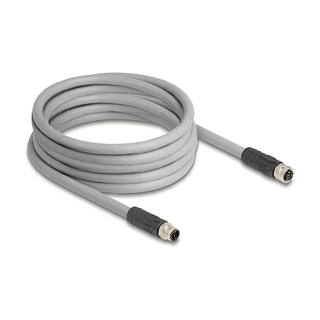 M12 Kabel DELOCK L-kodirani 5-pinski (M/Ž) PUR, za energetske lance, 5 m