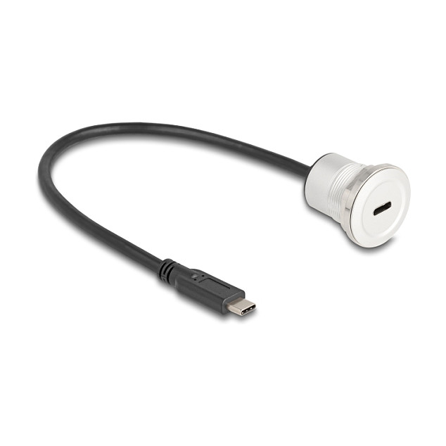 Ugradbeni adapter DELOCK 88183 (USB-C na USB-C, 10 Gbps, 30 cm, M16 navoj)