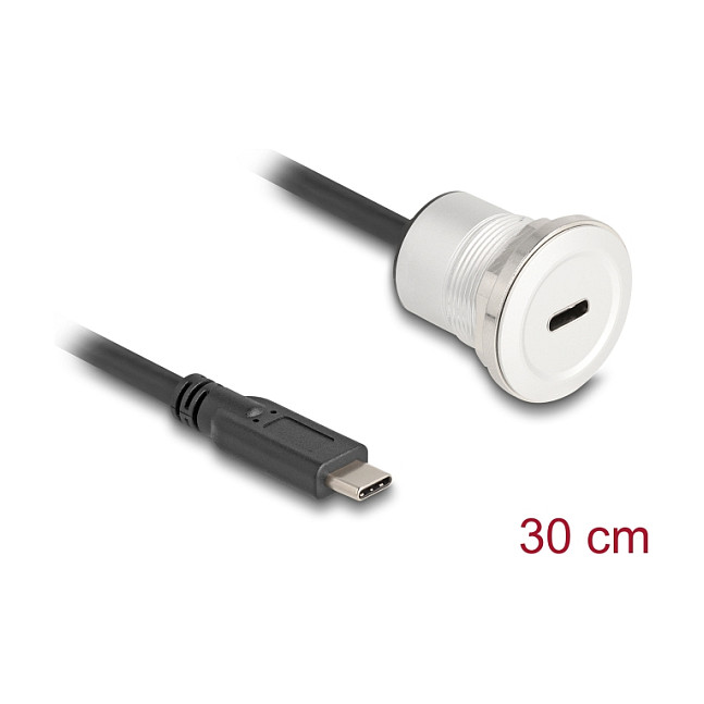 Ugradbeni adapter DELOCK 88183 (USB-C na USB-C, 10 Gbps, 30 cm, M16 navoj)-1