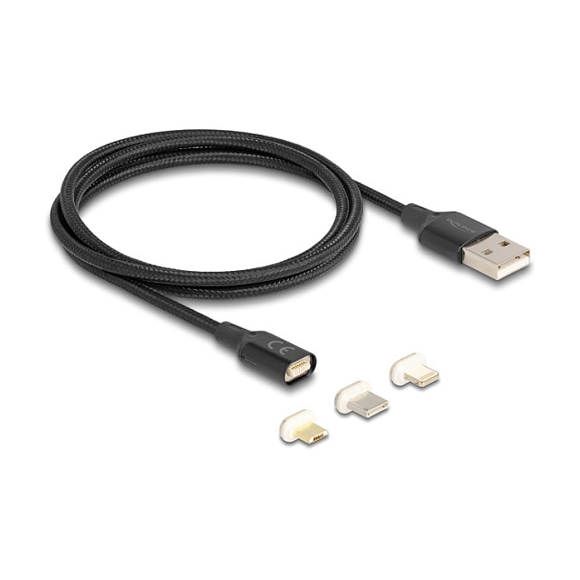 USB kabel DELOCK 3-u-1 Magnetski (Lightning / Micro USB / USB-C) 1m