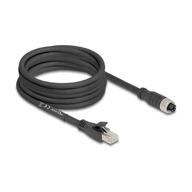 Mrežni kabel DELOCK M12 X-kodirani (ženski) na RJ45 (muški) Cat.5e S/FTP 5m-1