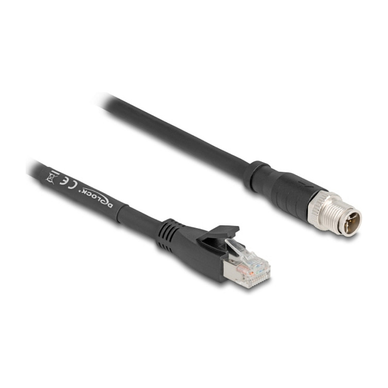 Mrežni kabel DELOCK M12 X-kodirani 8-pinski (M) na RJ45 (M) Cat.5e S/FTP 10m-0