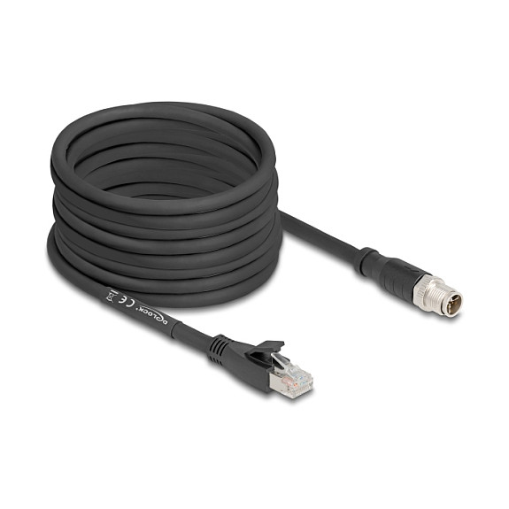Mrežni kabel DELOCK M12 X-kodirani 8-pinski (M) na RJ45 (M) Cat.5e S/FTP 10m-1
