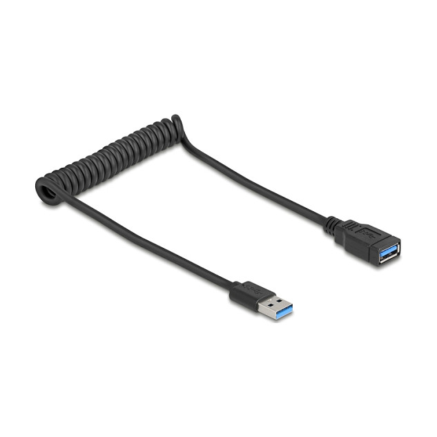 USB produžni kabel DELOCK 90367 (USB-A M na USB-A Ž, 5 Gbps, spiralni, 0.4 - 0.6 m)-0