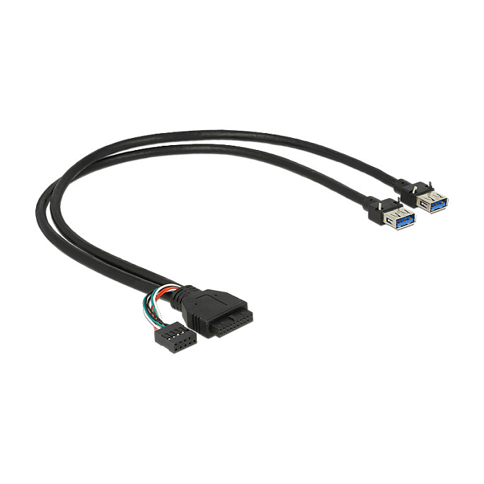 Adapter za kućište DELOCK 83829 (2x USB 3.0-A ženski, interni USB 3.0 + 2.0 header, 45 cm)-0
