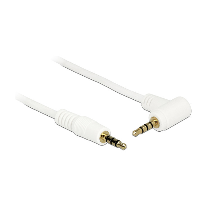 Audio kabel DELOCK 84736 (3.5mm 4-pin, M/M kutni, 0.5m, bijeli)-0