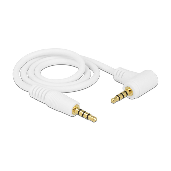 Audio kabel DELOCK 84736 (3.5mm 4-pin, M/M kutni, 0.5m, bijeli)-1