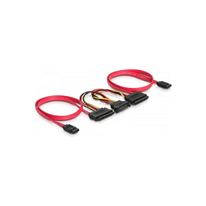 SATA kabel DELOCK 84356 All-in-One za 2x HDD/SSD (SATA 6 Gb/s, 0.5m)-0
