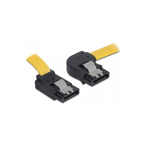 SATA kabel DELOCK 82523 (30 cm, SATA II 3 Gb/s, kutni konektori gore/desno, žuti)