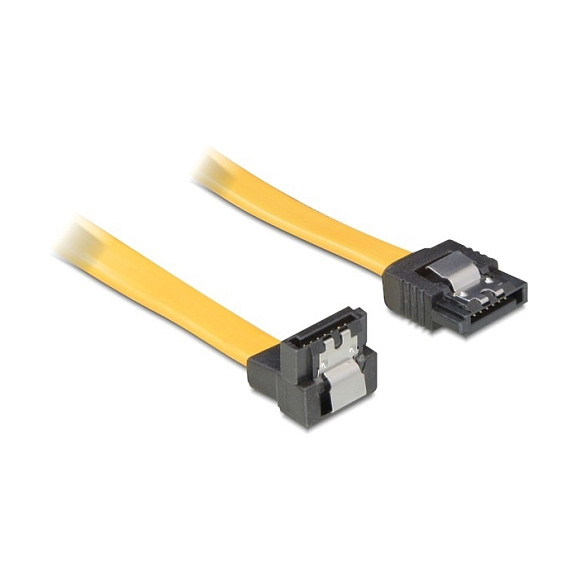 SATA kabel DELOCK 82479 (50 cm, 3 Gb/s, ravni na kutni konektor, žuti)