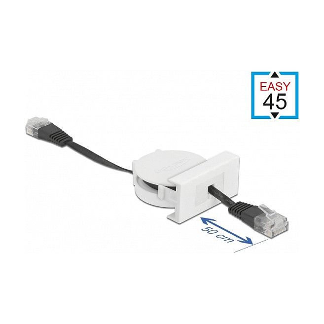 Mrežni modul DELOCK Easy 45 (uvlačivi RJ45 Cat.5e kabel, 1.4 m) crni-1