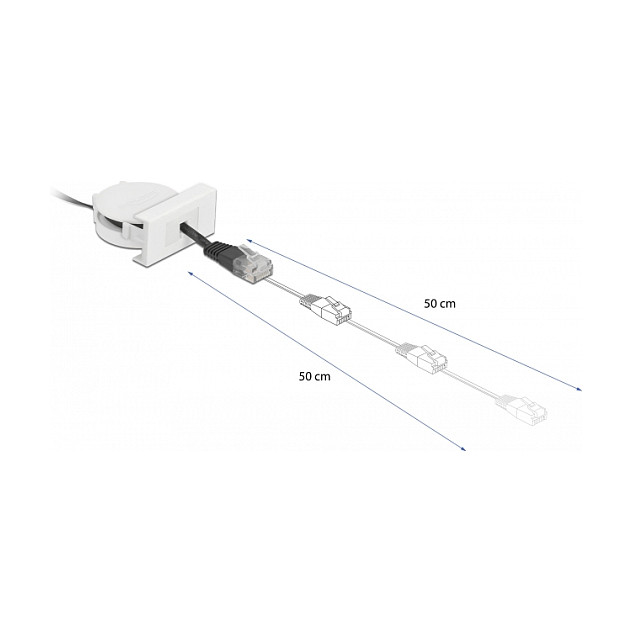 Mrežni modul DELOCK Easy 45 (uvlačivi RJ45 Cat.5e kabel, 1.4 m) crni-2