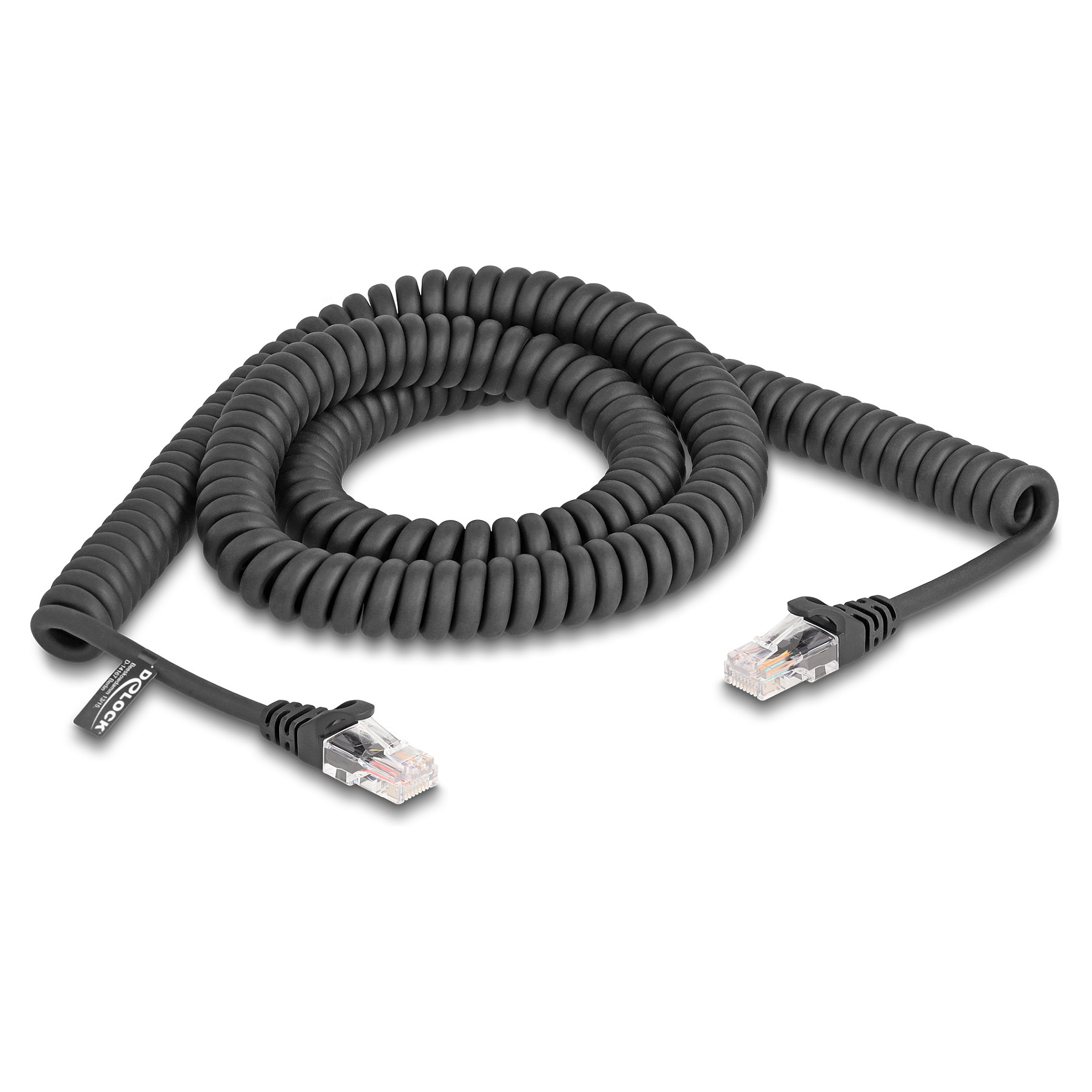 Mrežni kabel DELOCK RJ45 Spiralni Cat.5e S/FTP (3m, crni)-0