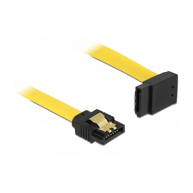 SATA kabel DELOCK 82810 (50 cm, SATA 6 Gb/s, ravni na kutni konektor, žuti)-0
