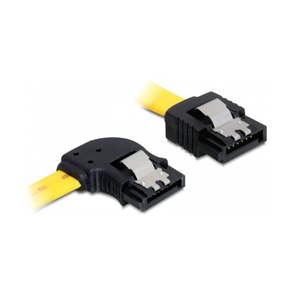 SATA kabel DELOCK 82824 (30 cm, 6 Gb/s, ravni na lijevi kutni konektor, žuti)-0