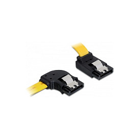 SATA kabel DELOCK 82837 (6 Gb/s, 50 cm, lijevo/gore kutni konektori, žuti)