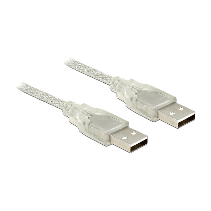 USB kabel DELOCK 2.0 A-muški na A-muški (0.5m, transparentan)-0