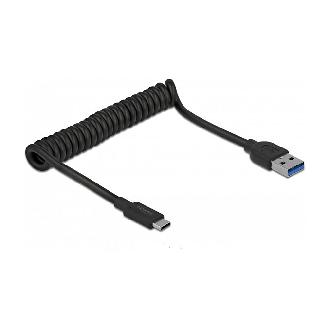 USB Kabel DELOCK 85349 (USB-A na USB-C, 10 Gbps, spiralni, 40-120 cm)