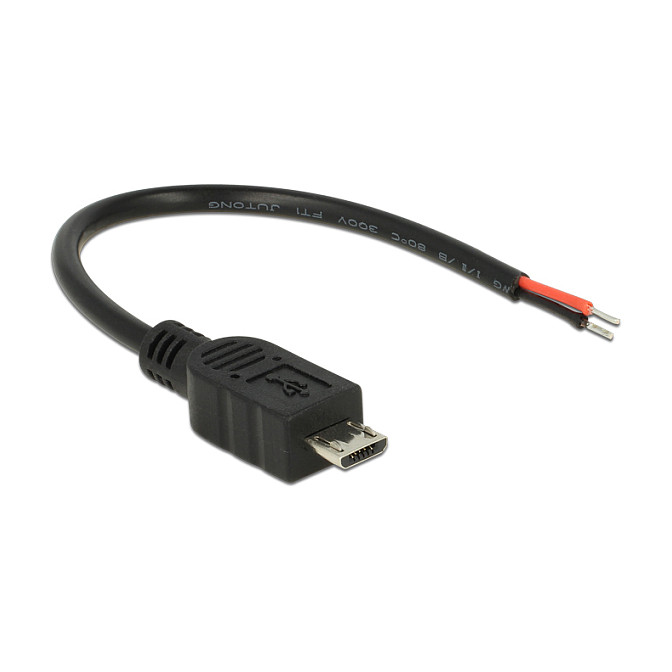 USB kabel DELOCK 82697 Micro-B na 2 otvorene žice (10 cm, 22 AWG, za napajanje)-0