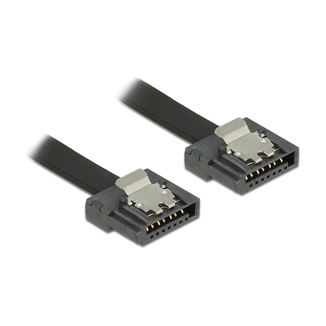 SATA kabel DELOCK 6 Gb/s FLEXI (20 cm, ravni konektori, metalne kopče)-0