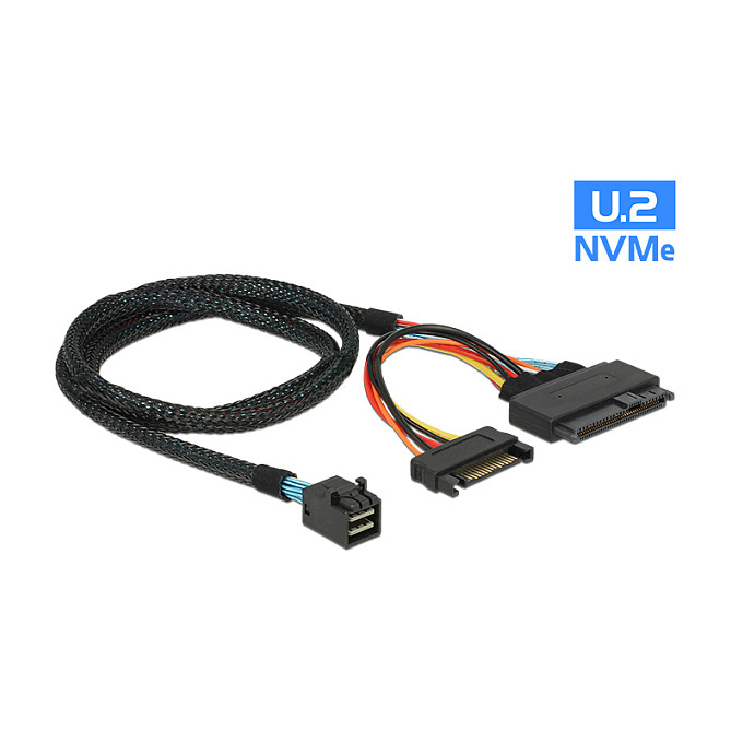 Interni kabel DELOCK SFF-8643 na U.2 SFF-8639 + SATA napajanje 75 cm (84821)-0