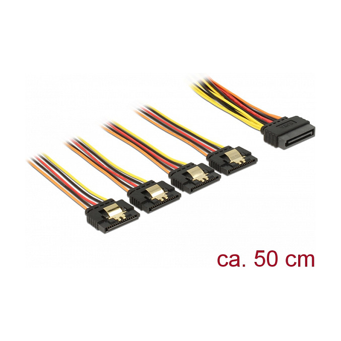 Kabel DELOCK 60158 SATA 15-pinski strujni razdjelnik (1x muški na 4x ženski, 50 cm)-1