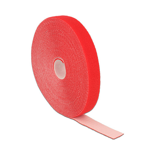 Čičak traka na kolutu DELOCK 10 m x 20 mm crvena