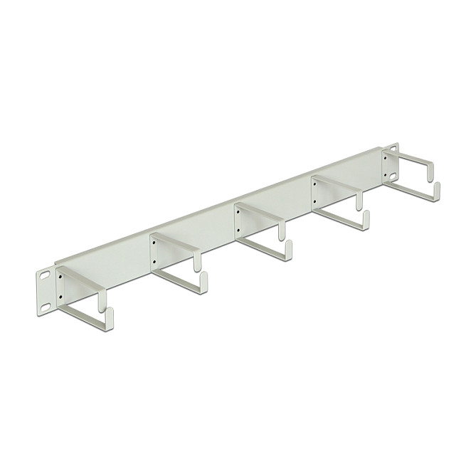 Panel za organizaciju kabela DELOCK 19″ s 5 metalnih prstenova (1U, sivi)-0