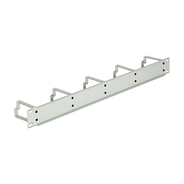 Panel za organizaciju kabela DELOCK 19″ s 5 metalnih prstenova (1U, sivi)-1