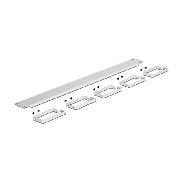 Panel za organizaciju kabela DELOCK 19″ s 5 metalnih prstenova (1U, sivi)-2