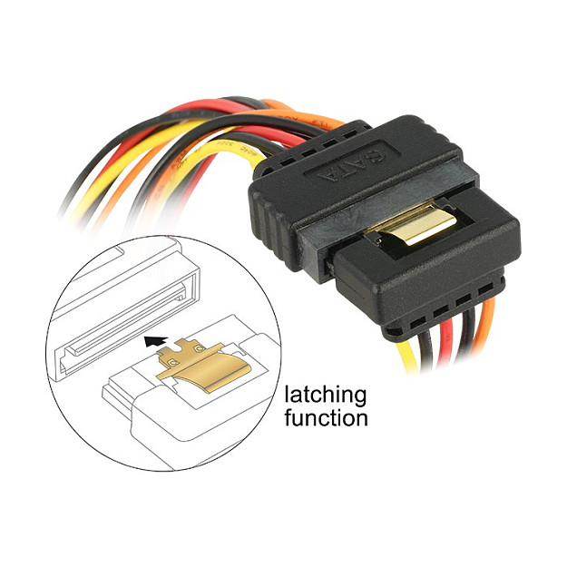 Kabel za napajanje DELOCK SATA 15-pinski (M) na 2x SATA 15-pinski (Ž) razdjelnik, 15 cm-1