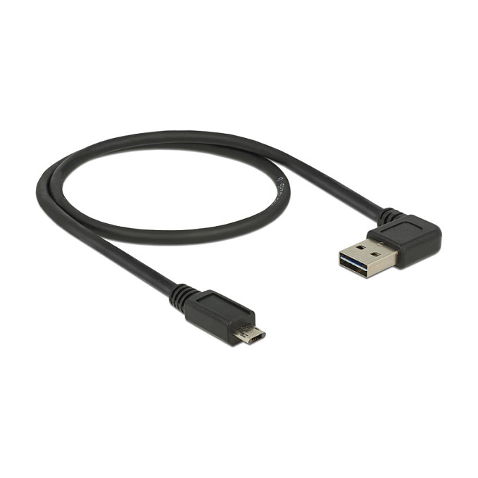 USB kabel DELOCK EASY-USB 2.0 A na Micro-B 0.5m (kutni, dvostrani priključak)-1