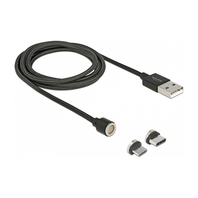 USB kabel DELOCK Magnetski set 2u1 (Micro USB / USB-C, 1.1 m, 2.4A)-0