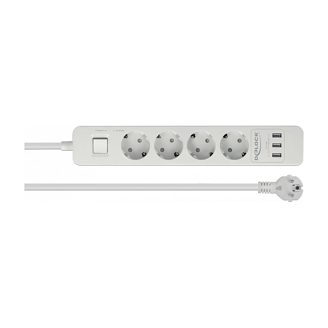Strujna letva DELOCK 11206 (4x šuko, 2x USB-A, prenaponska zaštita, 1.5m)
