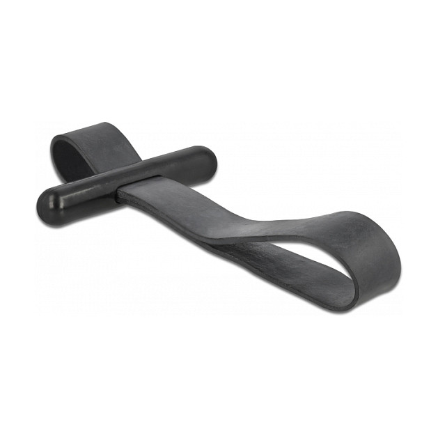 Vezica za kabele DELOCK s gumenom omčom 150 x 12 mm (crna, 10 komada)-0