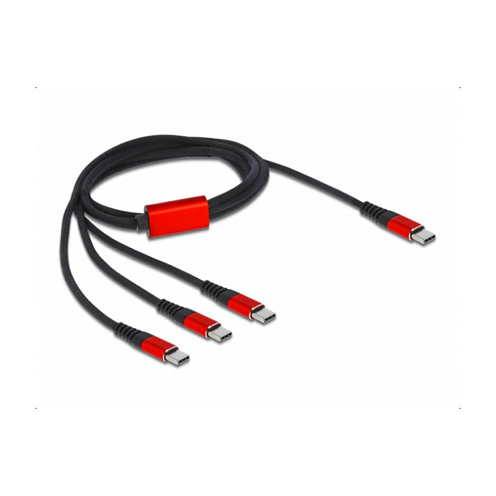 USB kabel za punjenje DELOCK 3-u-1 USB-C na 3x USB-C (1 m, do 3A)-0
