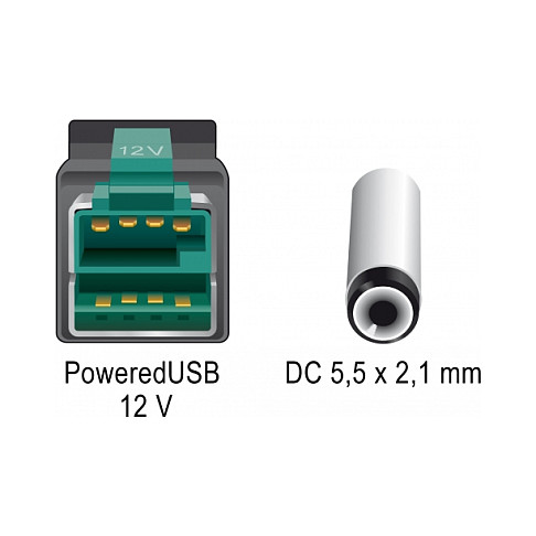 PoweredUSB kabel DELOCK 85498 (12V na DC 5.5x2.1mm, 2m)-3