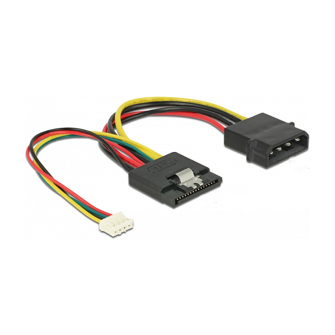 Kabel za napajanje DELOCK SATA 15-pin (Ž) na 2x Molex 4-pin (M/Ž) 15cm (85673)