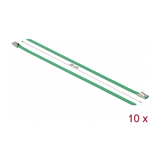 Vezice za kabele DELOCK Inox 200 x 4.6 mm zelene (10 kom), nehrđajući čelik-1