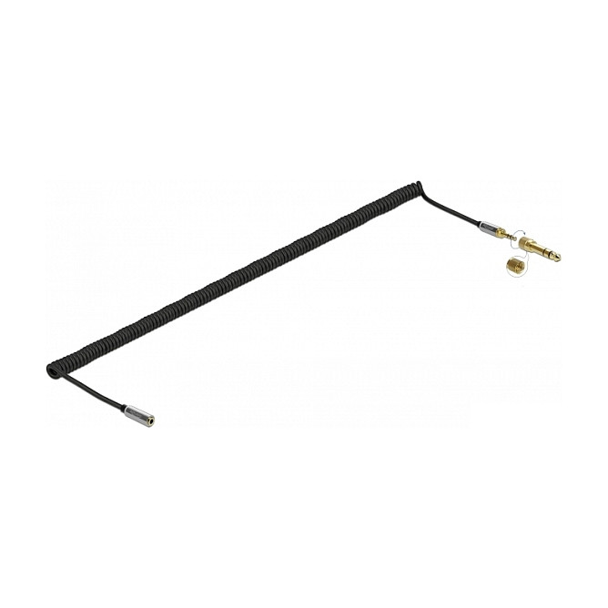 Audio produžni kabel DELOCK Spiralni 85834 (3.5mm M na 3.5mm Ž, 5 m, s 6.35mm adapterom)