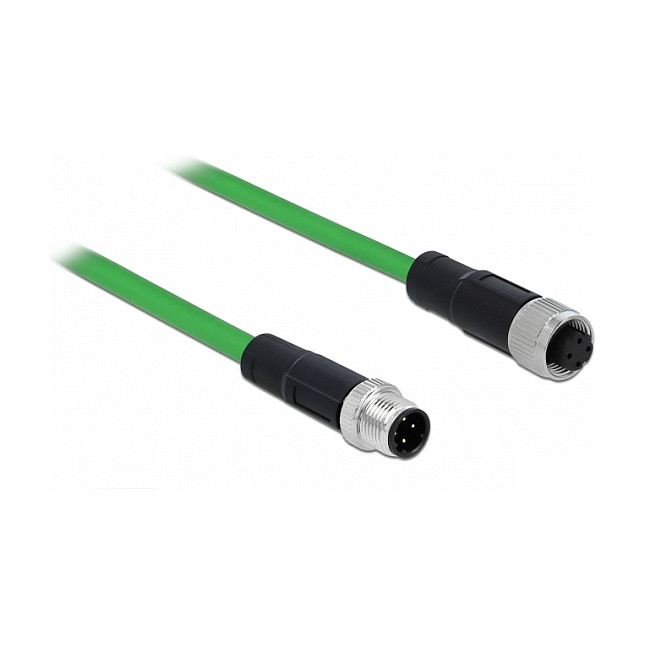 Mrežni kabel DELOCK M12 4-pin D-kodirani (M/Ž) 5m (TPU, IP67)