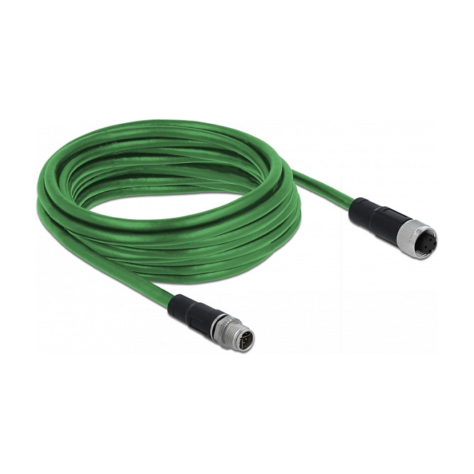 Mrežni kabel DELOCK M12 4-pin D-kodirani (M/Ž) 5m (TPU, IP67)-1