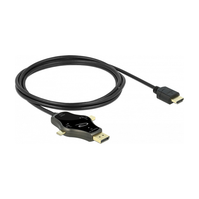 Adapter kabel DELOCK 3-u-1 (USB-C / DisplayPort / mini DisplayPort na HDMI) 4K 60Hz, 2m-0