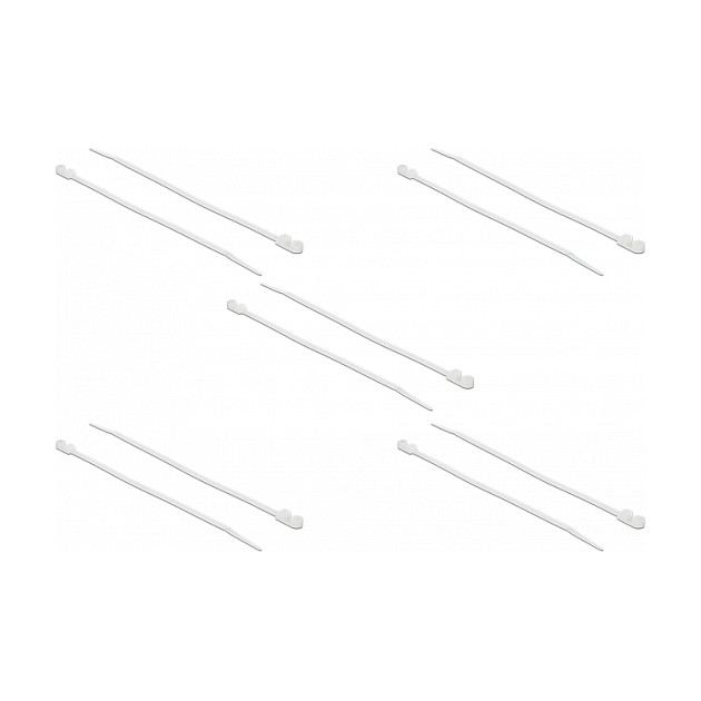 Vezice za kabele DELOCK s rupom za montažu (300 x 4.8 mm, bijele, 10 komada)