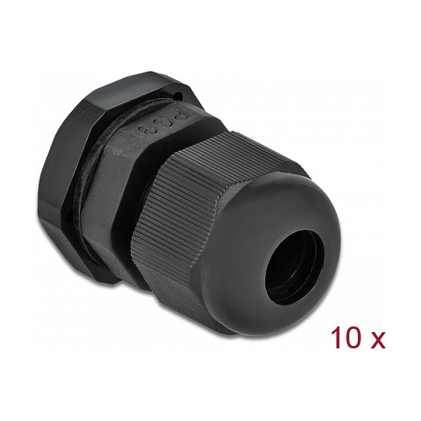 Kabelska uvodnica DELOCK PG9 (IP68, za kabele 4-8 mm, 10 komada, crna)-0