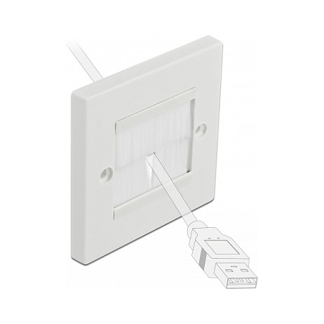 Pokrovna ploča za kabele DELOCK 66495 (86 x 86 mm, s bijelim četkicama)-2